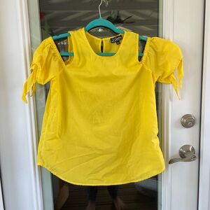 Yellow off the shoulder shirt